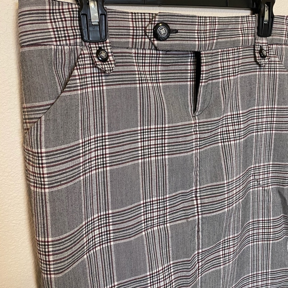 Rampage Vintage Editor Style Plaid Pencil Skirt - Picture 4 of 8